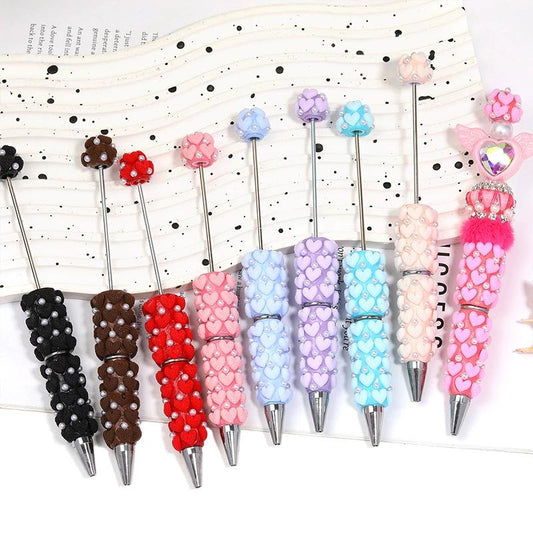 Beaded Pen with Heart Design