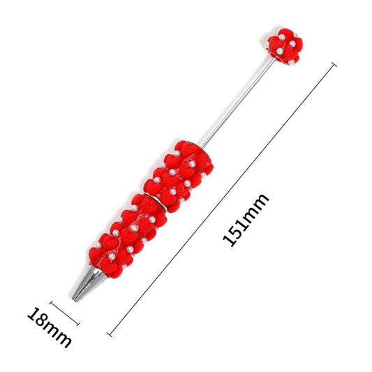Beaded Pen with Heart Design